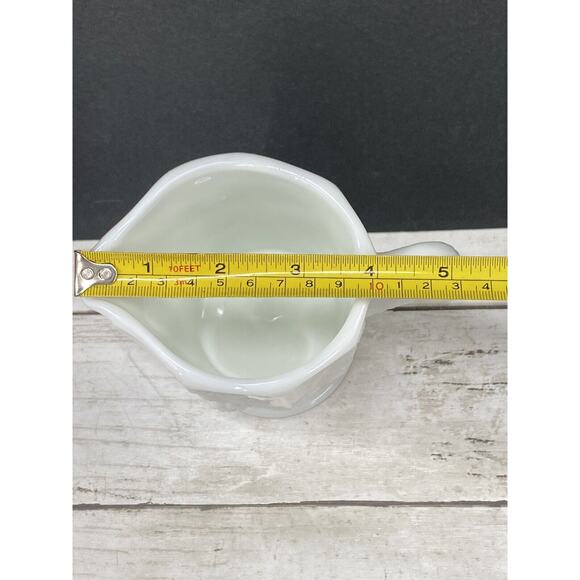 Vintage Westmoreland Footed Milk Glass Pitcher Paneled Grape and Vine Pattern - Picture 6 of 12